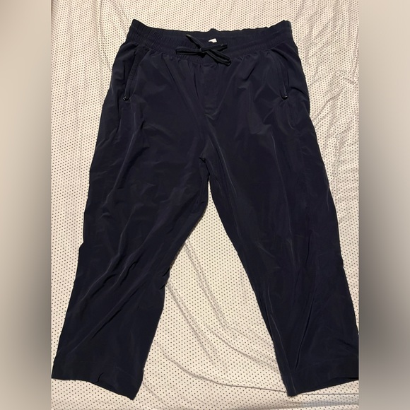 Navy Athleta Straight Crop Pants, With Pockets - Picture 1 of 3